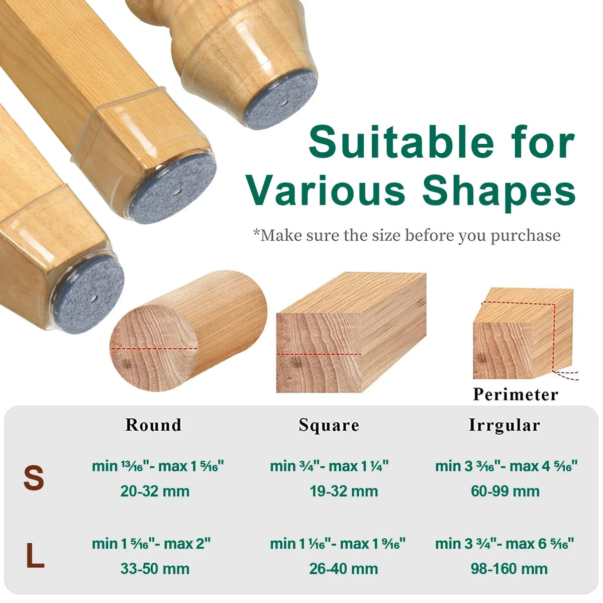 Silicone Chair Leg Floor Protector for Furniture - Transparent, Round Shape