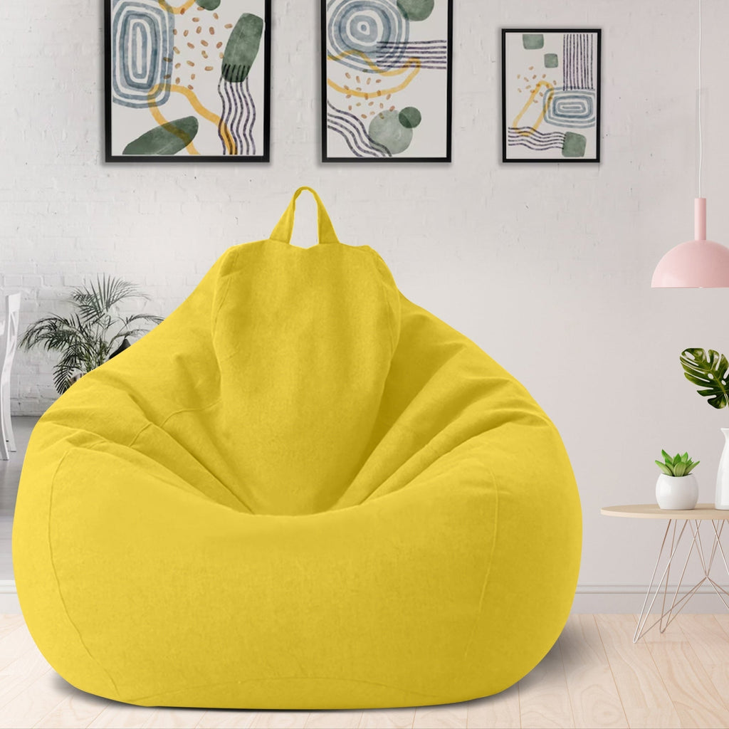 Luxury Linen Bean Bag for Indoor Lounging - Soft Polyester, Ergonomic Design, view 10