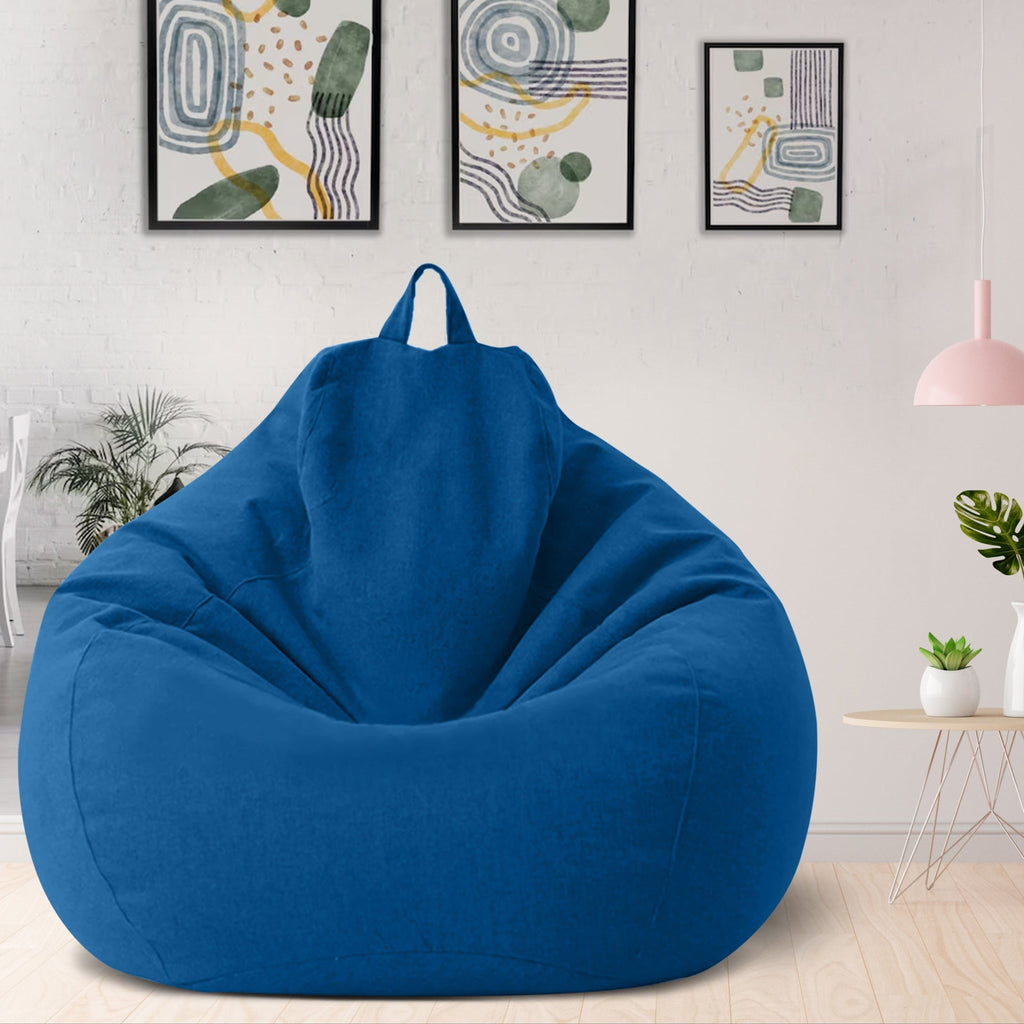 Luxury Linen Bean Bag for Indoor Lounging - Soft Polyester, Ergonomic Design, view 14