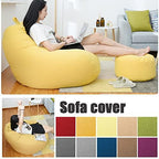 Luxury Linen Bean Bag for Indoor Lounging - Soft Polyester, Ergonomic Design, view 4