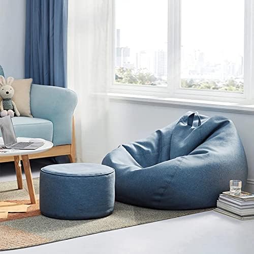 Luxury Linen Bean Bag for Indoor Lounging - Soft Polyester, Ergonomic Design