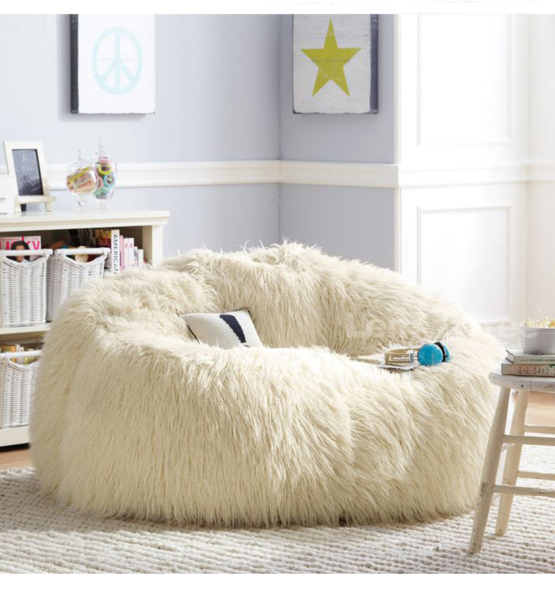 Bean Bag Sofa Chair for Home - Fur Cover, 85x110cm, No Filling