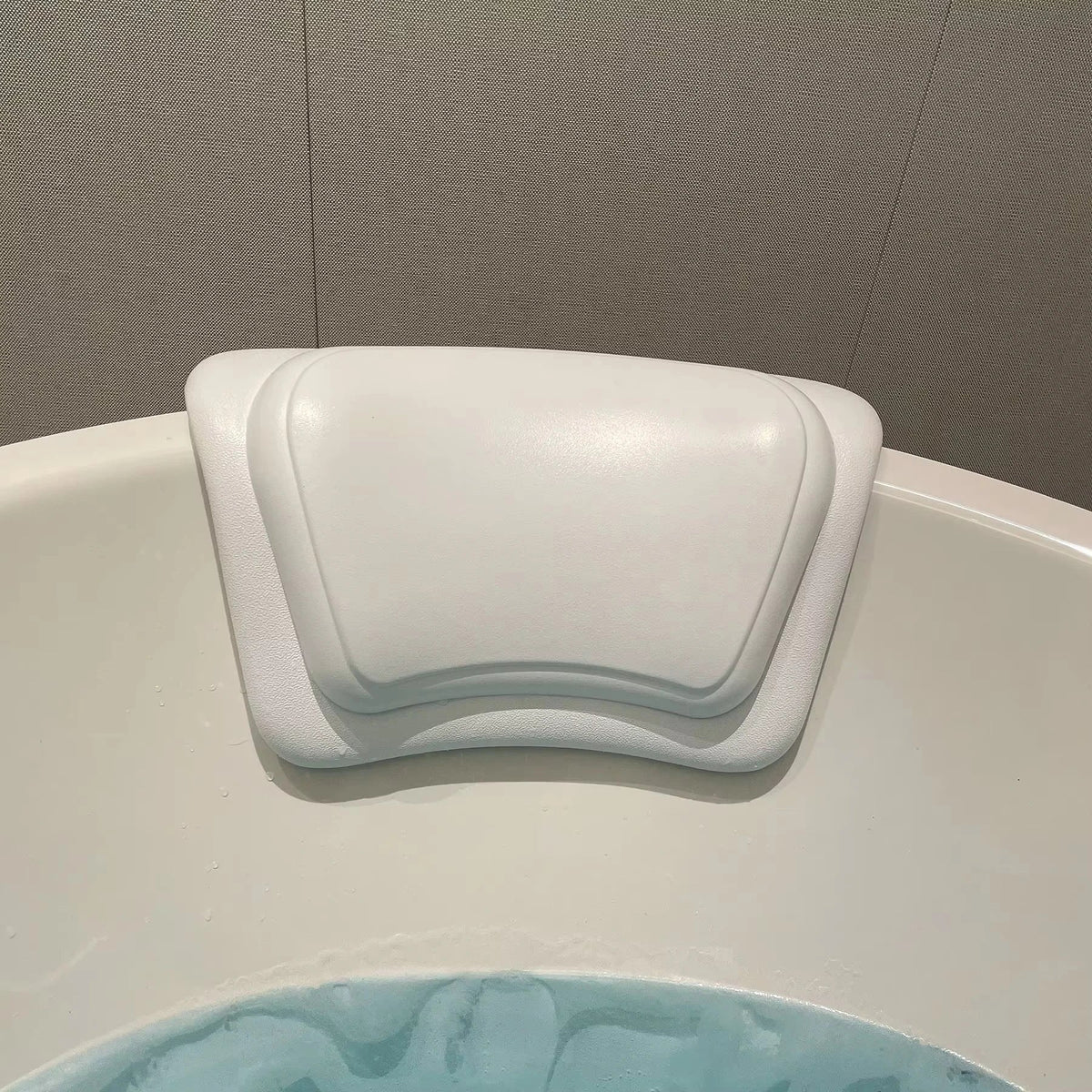 Non-Slip Bath Cushion with Silicone Foam and Waterproof PU Cover - White, view 2