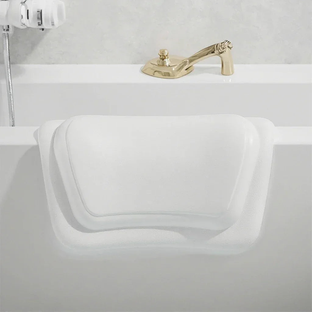 Non-Slip Bath Cushion with Silicone Foam and Waterproof PU Cover - White, view 3