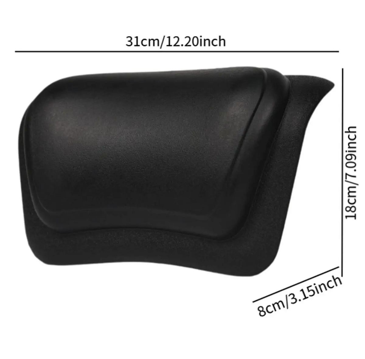 Non-Slip Bath Cushion with Silicone Foam and Waterproof PU Cover - White, view 5