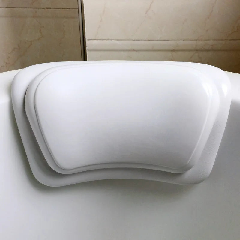 Non-Slip Bath Cushion with Silicone Foam and Waterproof PU Cover - White