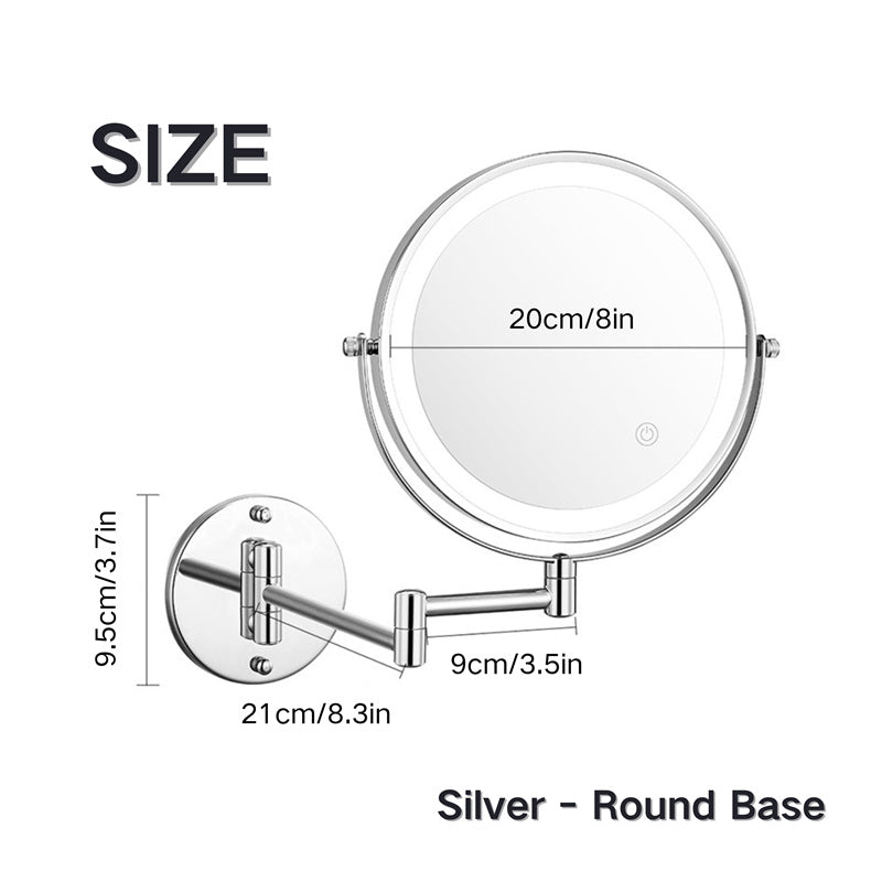 Rechargeable Wall-Mounted Shaving Mirror for Bathroom - 1X/10X, LED, Type-C, view 10