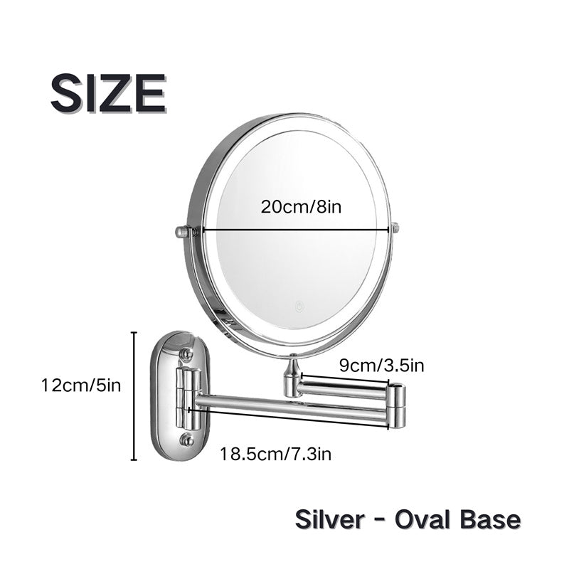 Rechargeable Wall-Mounted Shaving Mirror for Bathroom - 1X/10X, LED, Type-C, view 11