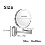 Rechargeable Wall-Mounted Shaving Mirror for Bathroom - 1X/10X, LED, Type-C, view 11