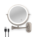 Rechargeable Wall-Mounted Shaving Mirror for Bathroom - 1X/10X, LED, Type-C, view 13