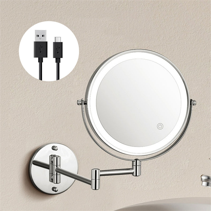 Rechargeable Wall-Mounted Shaving Mirror for Bathroom - 1X/10X, LED, Type-C, view 2