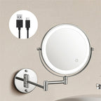Rechargeable Wall-Mounted Shaving Mirror for Bathroom - 1X/10X, LED, Type-C, view 2