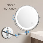 Rechargeable Wall-Mounted Shaving Mirror for Bathroom - 1X/10X, LED, Type-C, view 4