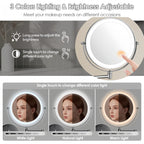 Rechargeable Wall-Mounted Shaving Mirror for Bathroom - 1X/10X, LED, Type-C, view 9