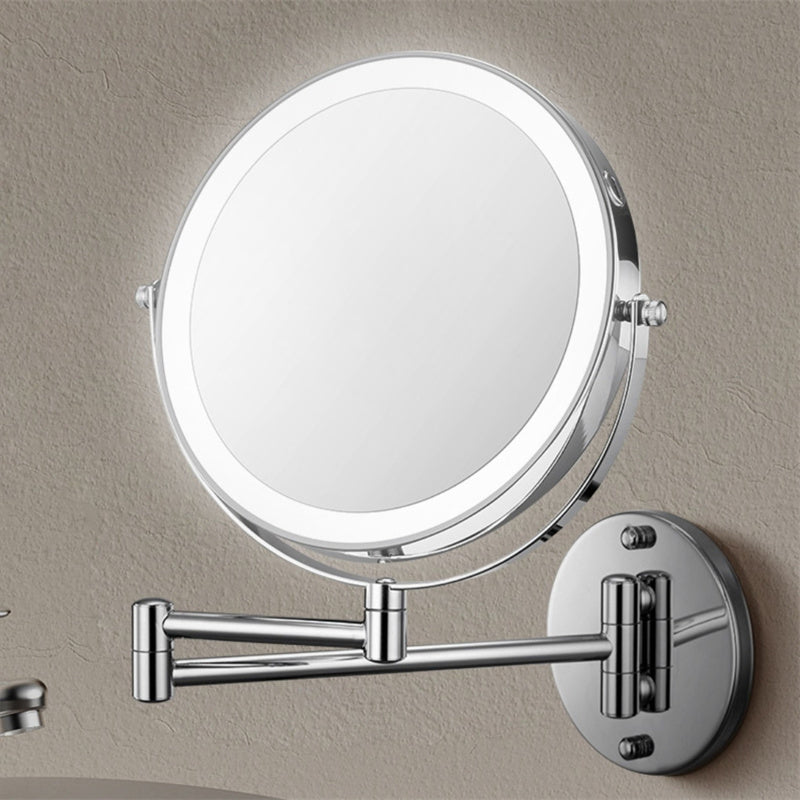 Rechargeable Wall-Mounted Shaving Mirror for Bathroom - 1X/10X, LED, Type-C