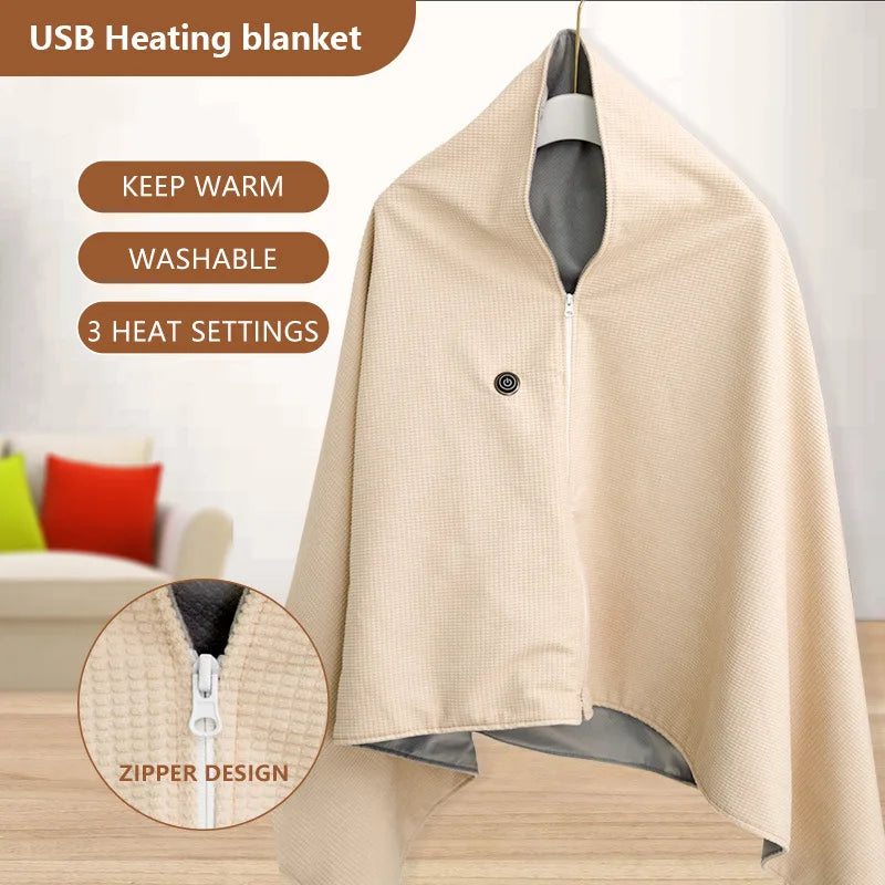 Rechargeable USB Travel Heating Blanket - 150x80cm, Non-Woven Fabric, view 2