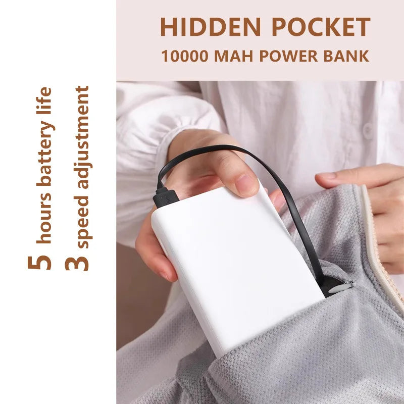 Rechargeable USB Travel Heating Blanket - 150x80cm, Non-Woven Fabric, view 4