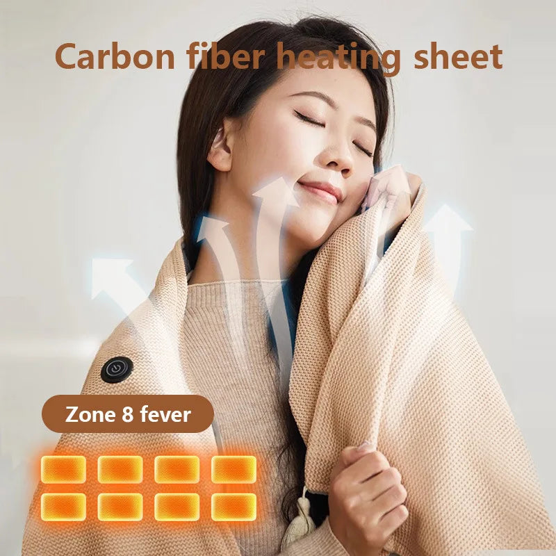 Rechargeable USB Travel Heating Blanket - 150x80cm, Non-Woven Fabric, view 5