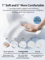 Ergonomic Memory Foam Lumbar Support Pillow - Breathable Velvet, 42.8x34cm, view 2