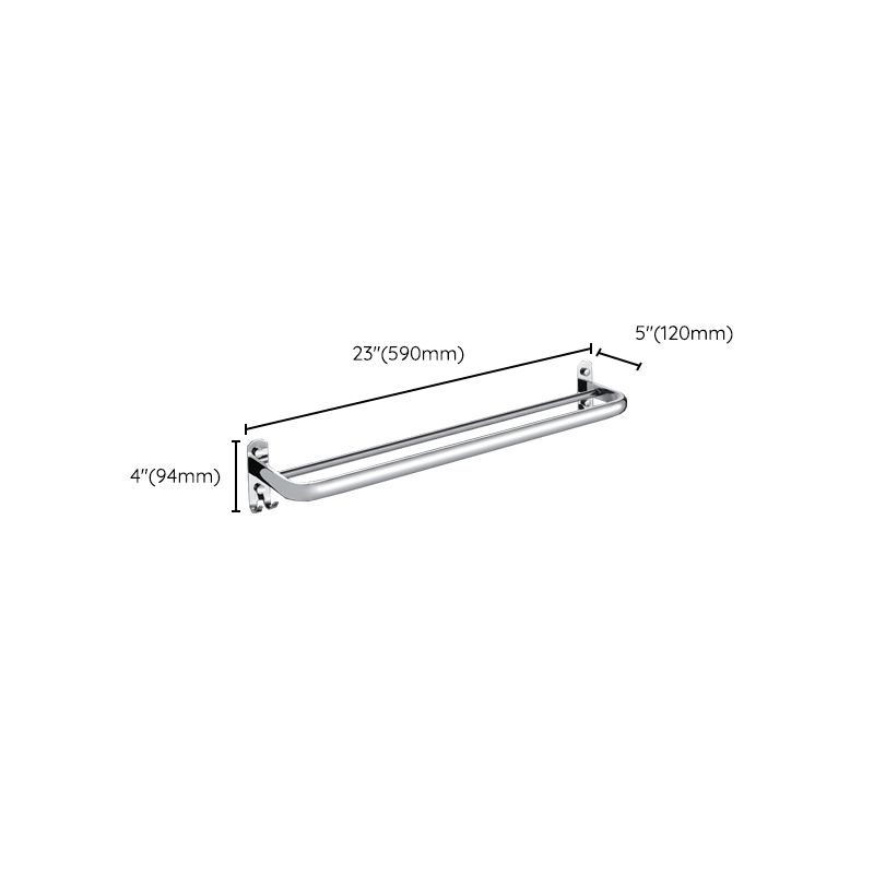 Chrome Bathroom Hardware Set Stainless Steel - Towel Rail, Hooks, Shelf, view 11