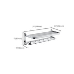Chrome Bathroom Hardware Set Stainless Steel - Towel Rail, Hooks, Shelf, view 15
