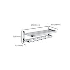 Chrome Bathroom Hardware Set Stainless Steel - Towel Rail, Hooks, Shelf, view 2