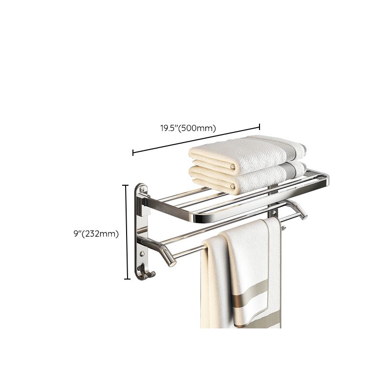 Chrome Bathroom Hardware Set Stainless Steel - Towel Rail, Hooks, Shelf, view 21