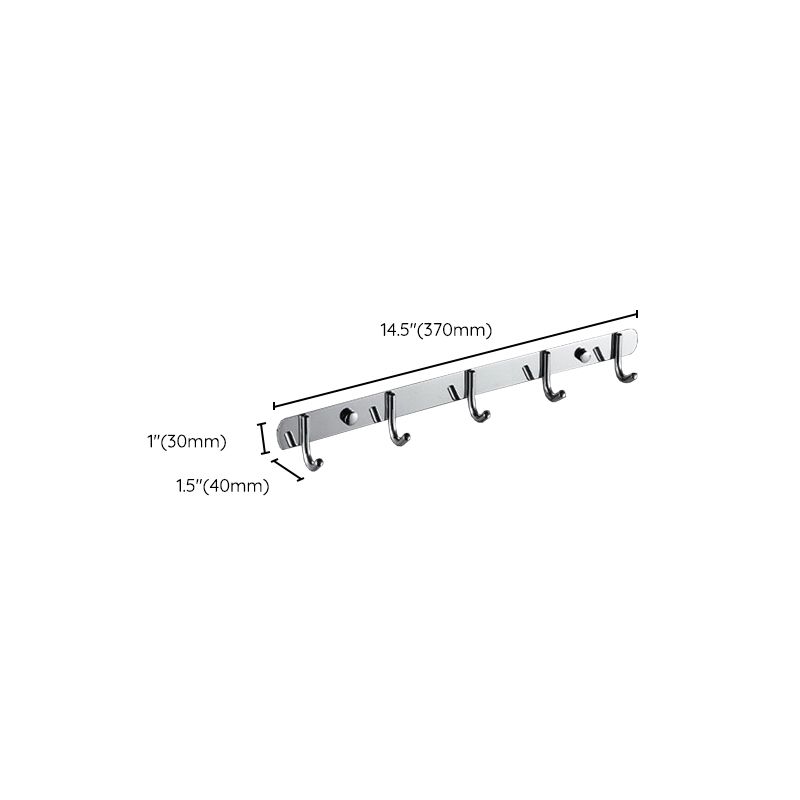 Chrome Bathroom Hardware Set Stainless Steel - Towel Rail, Hooks, Shelf, view 24