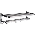 Chrome Bathroom Hardware Set Stainless Steel - Towel Rail, Hooks, Shelf, view 3