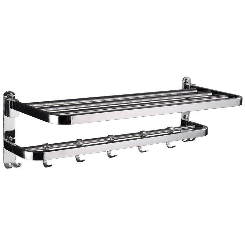 Chrome Bathroom Hardware Set Stainless Steel - Towel Rail, Hooks, Shelf, view 3