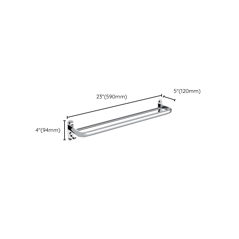 Chrome Bathroom Hardware Set Stainless Steel - Towel Rail, Hooks, Shelf, view 31