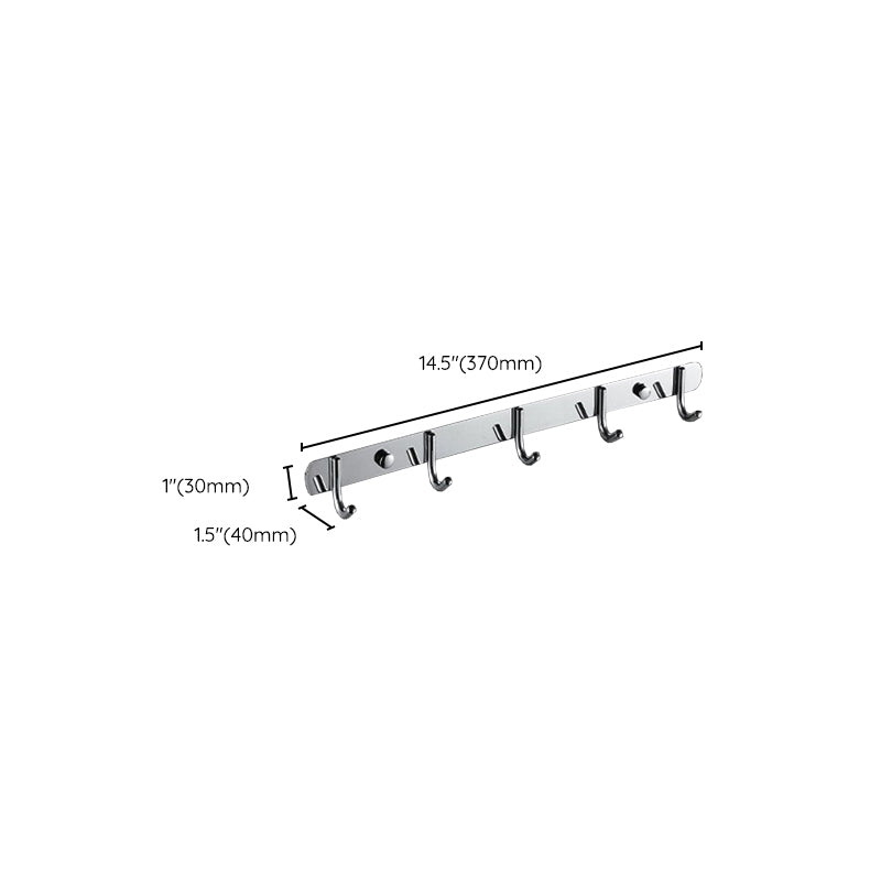 Chrome Bathroom Hardware Set Stainless Steel - Towel Rail, Hooks, Shelf, view 32
