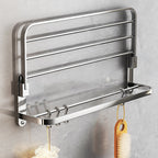 Chrome Bathroom Hardware Set Stainless Steel - Towel Rail, Hooks, Shelf, view 35