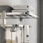 Chrome Bathroom Hardware Set Stainless Steel - Towel Rail, Hooks, Shelf, view 36