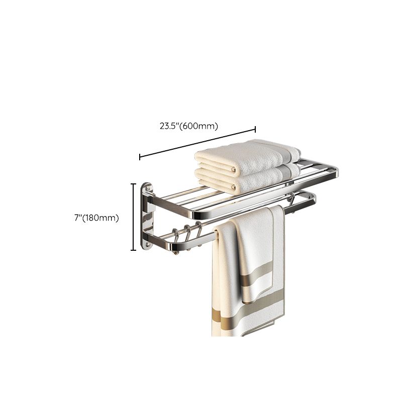 Chrome Bathroom Hardware Set Stainless Steel - Towel Rail, Hooks, Shelf, view 42