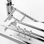 Chrome Bathroom Hardware Set Stainless Steel - Towel Rail, Hooks, Shelf, view 43