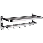 Chrome Bathroom Hardware Set Stainless Steel - Towel Rail, Hooks, Shelf, view 44