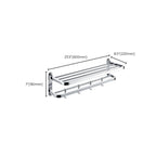 Chrome Bathroom Hardware Set Stainless Steel - Towel Rail, Hooks, Shelf, view 45