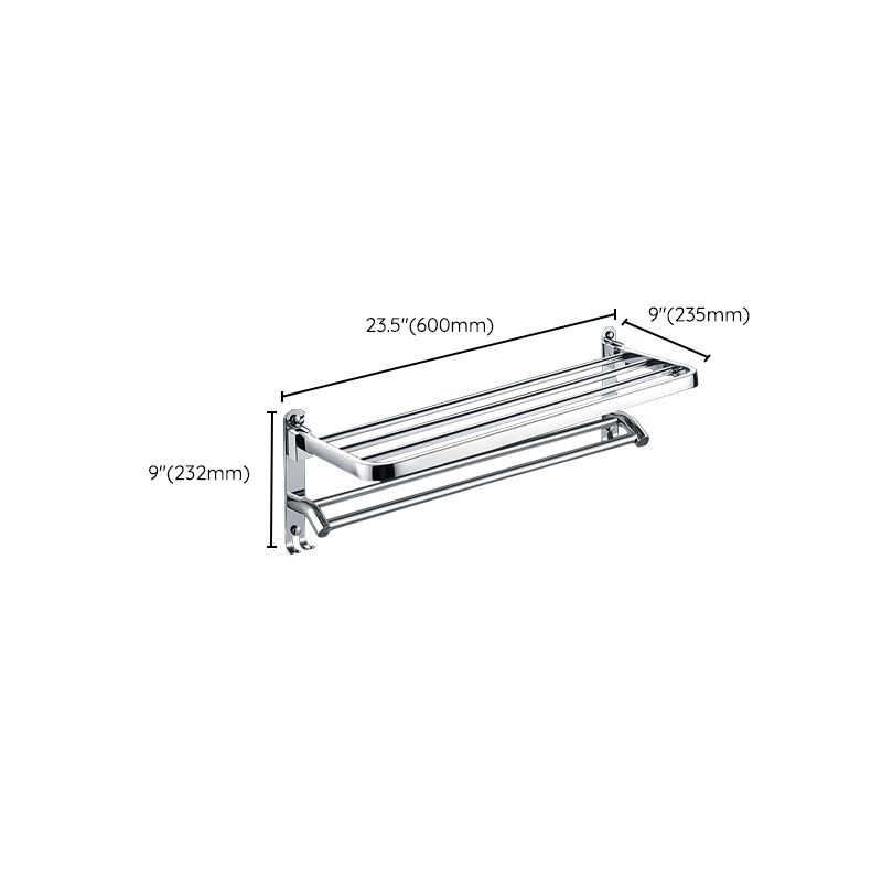 Chrome Bathroom Hardware Set Stainless Steel - Towel Rail, Hooks, Shelf, view 47
