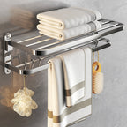 Chrome Bathroom Hardware Set Stainless Steel - Towel Rail, Hooks, Shelf, view 66