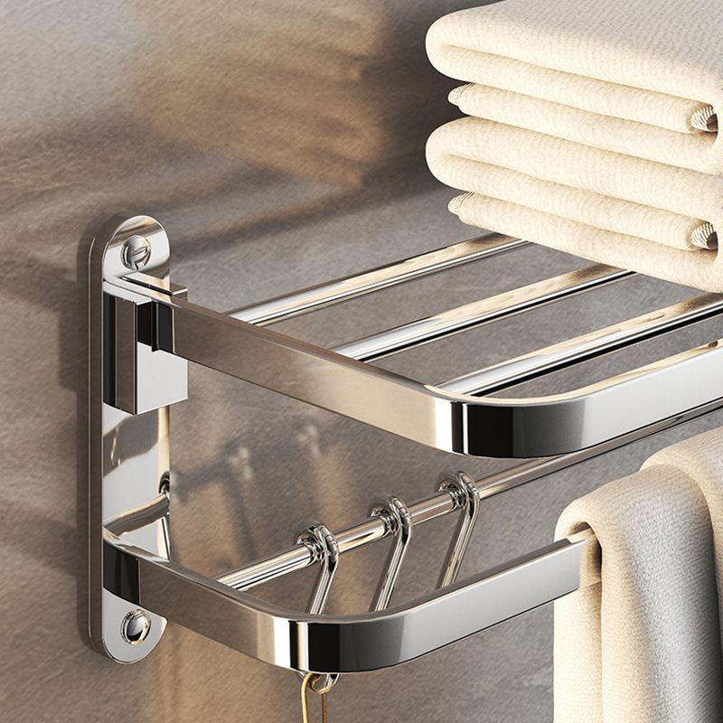 Chrome Bathroom Hardware Set Stainless Steel - Towel Rail, Hooks, Shelf, view 67