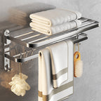 Chrome Bathroom Hardware Set Stainless Steel - Towel Rail, Hooks, Shelf, view 69