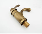 Antique Brass Bathroom Sink Mixer Tap - Solid Brass, Ceramic Disc, view 6