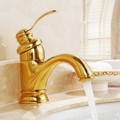 Antique Brass Bathroom Sink Mixer Tap - Solid Brass, Ceramic Disc, view 8
