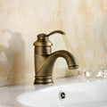 Antique Brass Bathroom Sink Mixer Tap - Solid Brass, Ceramic Disc