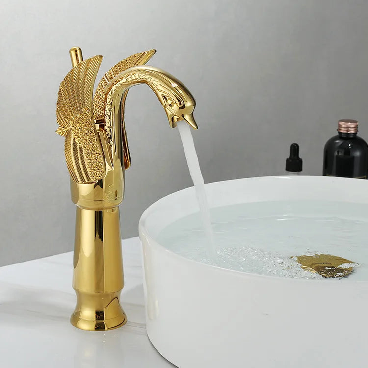 Golden Swan Single Handle Basin Faucet for Bathroom - Ceramic Valve, view 9