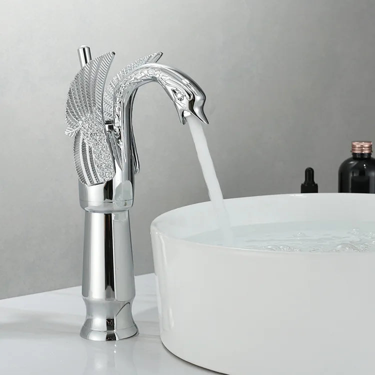 Golden Swan Single Handle Basin Faucet for Bathroom - Ceramic Valve