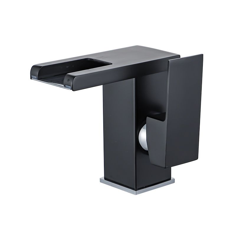 Waterfall Basin Mixer Tap with Square Lever Handle - LED 3-Colour Light, Modern, view 14