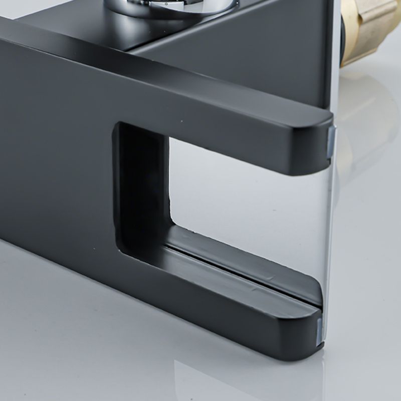 Waterfall Basin Mixer Tap with Square Lever Handle - LED 3-Colour Light, Modern, view 2