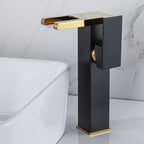 Waterfall Basin Mixer Tap with Square Lever Handle - LED 3-Colour Light, Modern, view 21